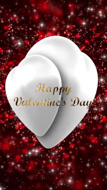 Happy Valentine Day White Vertical 422 Prores Looped — стокове відео