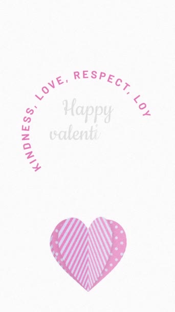 Kindness Love Respect Loyalty Patience Happy Valentine Day Vertical 422 — Stock videók