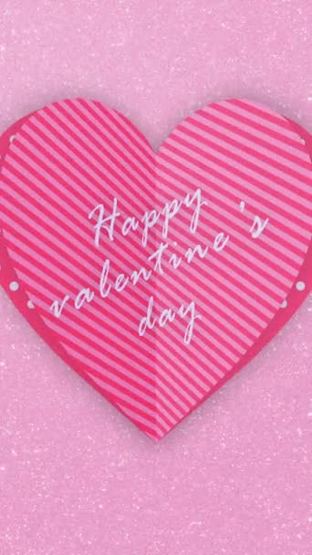 Happy Valentines Day Pink Vertical — Vídeo de Stock