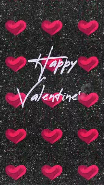 Happy Valentines Day Pink Silver 422 Prores Vertical — Vídeos de Stock