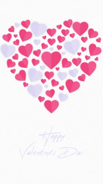 Happy Valentines Day Greeting Card 422 Prores Vertical — Stockvideo