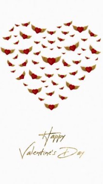 Happy Valentine's Day. Greeting Card. Looped. Vertical. 422 ProRes HQ. 16.