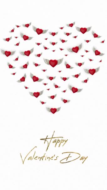 Happy Valentines Day Greeting Card Looped 422 Prores Vertical — Stockvideo