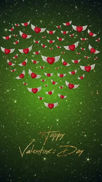 Happy Valentine Day Greeting Card 422 Prores Vertical — Vídeo de Stock