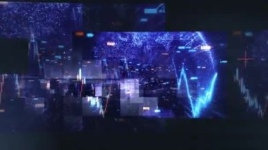 Stock Market. No Header Text. Digital Visualization of Stocks and Markets. 4K. 422 ProRes HQ.