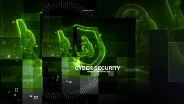 Cyber Security Types Cyber Threats 422 Prores — Vídeo de stock