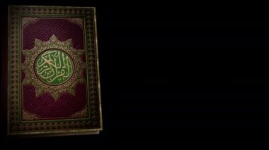 3d Visualization of the Quran. Alpha Channel. Drag and Drop. You can put any image in the background. Text or Title can be Placed in the Empty Space on the Right. 4K 422 ProRes HQ.