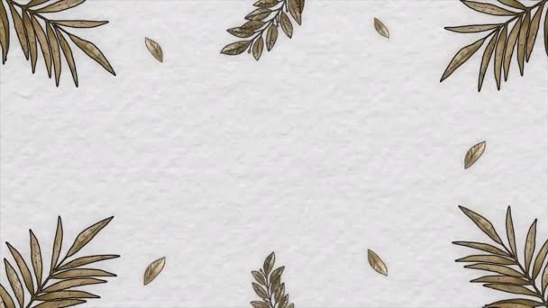 Backgrounds Gilded Paper Plants Stop Motion Effect Can Also Used — Video Stock