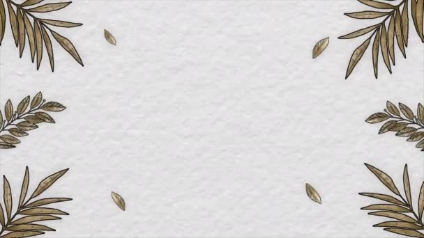 Backgrounds Gilded Paper Plants Stop Motion Effect Can Also Used — Video Stock