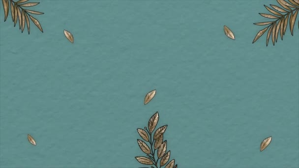Backgrounds Gilded Paper Plants Stop Motion Effect — Video Stock
