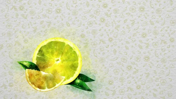 Akvarell Frukt Och Grönsaker Citron Text Och Pris Kan Skrivas — Stockfoto