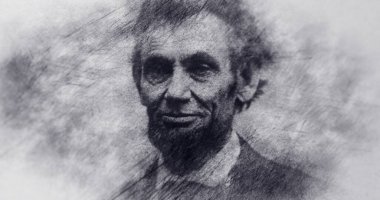 USA. Portrait Drawing. Abraham Lincoln, Former President of the United States.  clipart