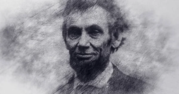 Egyesült Államok Portré Rajz Abraham Lincoln Egyesült Államok Volt Elnöke — Stock Fotó