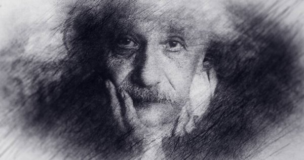 USA. Portrait Drawing. Albert Einstein, Theoretical Physicist. 