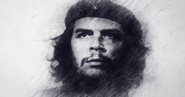 Argentinien Porträtzeichnung Ernesto Che Guevara — Stockfoto