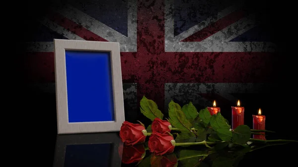 Emlékkártya Egyesült Királyság Zászlajával Háttérben Fénykép Vagy Videó Lehet Helyezni — Stock Fotó