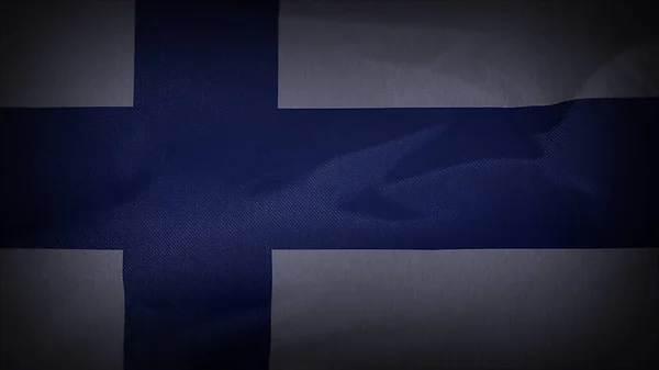 Wavy Cinematic Finland Flag — Stock Photo, Image