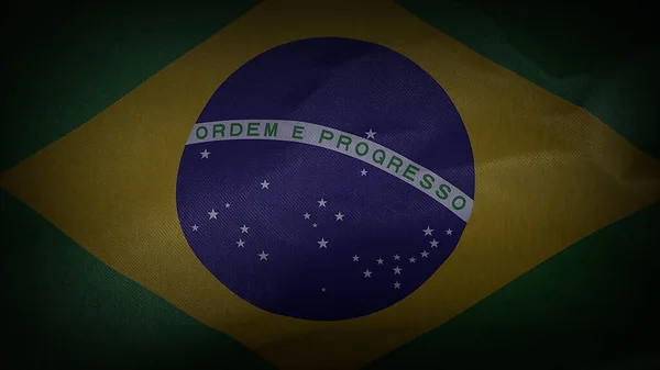 波の映画ブラジルの旗 — ストック写真