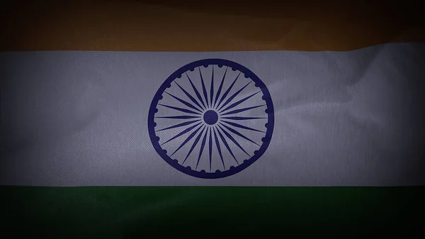 Хвилястий Кінематографічний Прапор Індії — стокове фото
