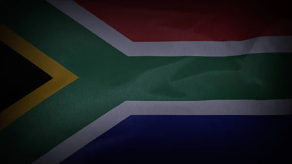 Welliges Kino Südafrika Flagge — Stockfoto