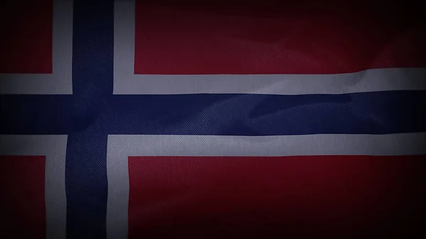Wavy Cinematic Bandera Noruega — Foto de Stock