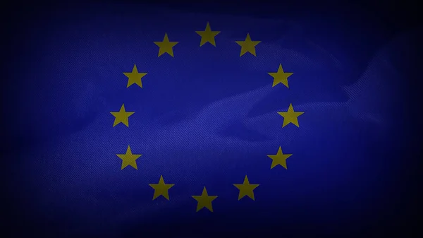 Wavy Cinematic European Union Flag — 스톡 사진