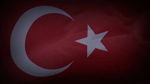 Wavy Film Flaga Turecka — Zdjęcie stockowe