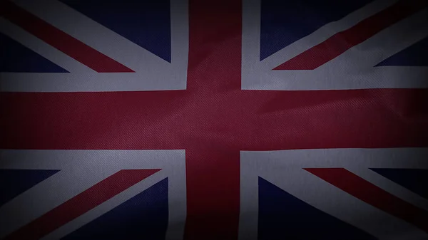 Wavy Cinematic Wielka Brytania Flaga — Zdjęcie stockowe