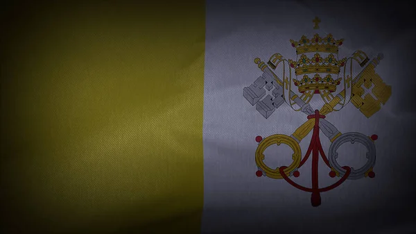 Wavy Cinematic Vatican Flag — Stock Photo, Image