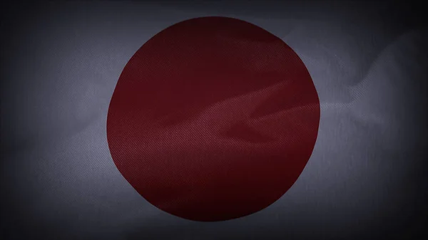 Wellige Filmische Japan Flagge — Stockfoto