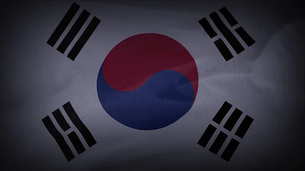 Wavy Cinematic Bandera Corea — Foto de Stock
