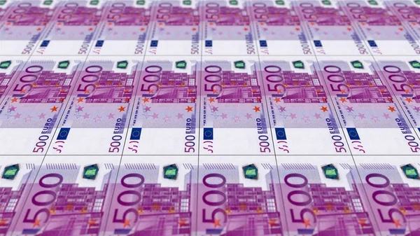 500 Eurós Bankjegyek Vízszintes Közelkép — Stock Fotó