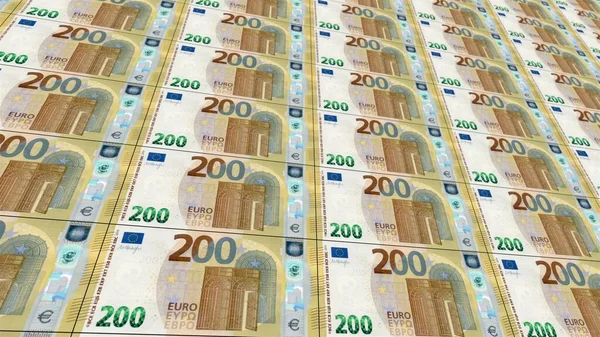 New 200 Euro Banknotes Horizontal — Stock Photo, Image
