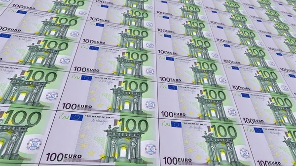 Τραπεζογραμμάτια Των 100 Ευρώ Οριζόντια — Φωτογραφία Αρχείου