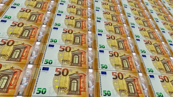 Eurós Bankjegyek Vízszintes — Stock Fotó