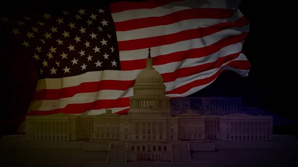 Kapitol Washington Hintergrund Für Den Unabhängigkeitstag Juli Veteranentag Gedenktag Oder — Stockfoto