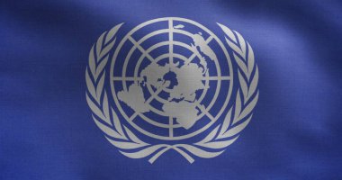 United Nations Flag. 3D Realistic clipart