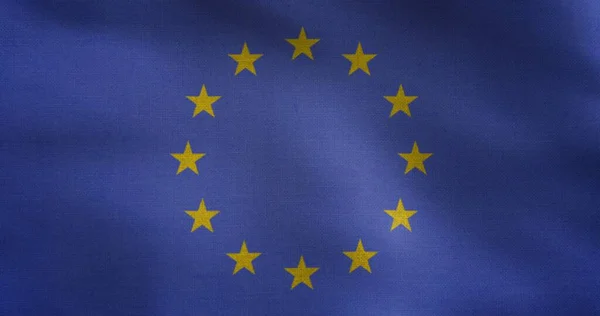 Реалистичный Флаг Евросоюза — стоковое фото