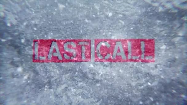 Ostatnie Wezwanie Kawałku Lodu Puszyste Płatki Śniegu Pętla — Wideo stockowe