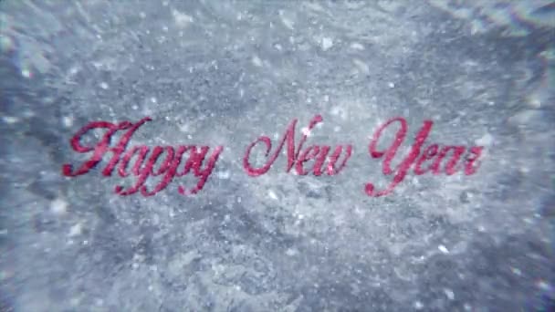Bonne Année Dans Morceau Glace Flocons Neige Moelleux — Video