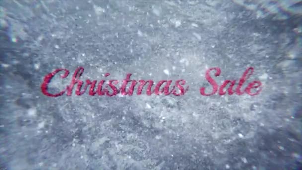 Świąteczna Wyprzedaż Kawałku Lodu Puszyste Płatki Śniegu Pętla — Wideo stockowe