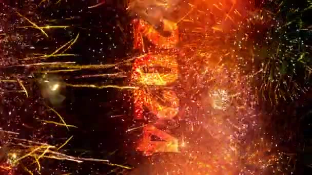 2024 Ben Tűzijáték Hurok Függőleges — Stock videók