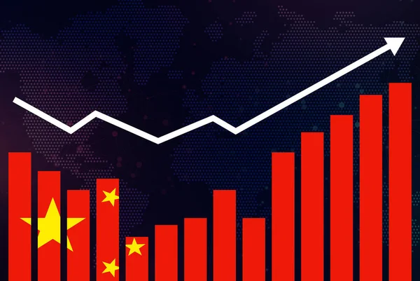 China Bar Chart Graph Ups Downs Increasing Values China Country — Stock Photo, Image