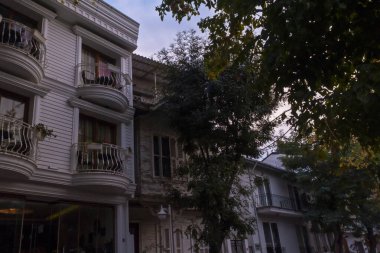 Büyükada olarak bilinen Büyük Ada 'daki Ömer Lütfi Bey Evi, Prensler Adaları' nın tarihi köşkü, Türkçe 'deki Ömer Lütfi Bey Evi, eski beyaz yapı: Büyükşehir, İstanbul, Türkiye - 10.10.22