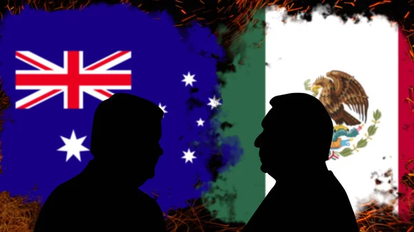 Konflikt Mellan Australien Och Mexiko Anthony Albanese Diskussion Med Andrs — Stockfoto