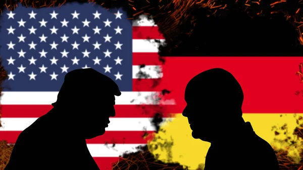 Konflikt Zwischen Den Usa Und Deutschland Donald Trump Gespräch Mit — Stockfoto