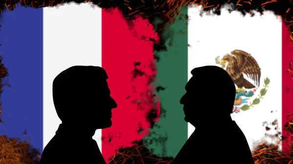 Konflikt Między Francją Meksykiem Dyskusja Emmanuela Macrona Andrsem Manuelem Lpezem — Zdjęcie stockowe