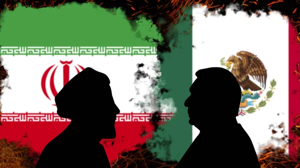 Konflikt Między Iranem Meksykiem Dyskusja Brahima Reisiego Andrsem Manuelem Lpezem — Zdjęcie stockowe
