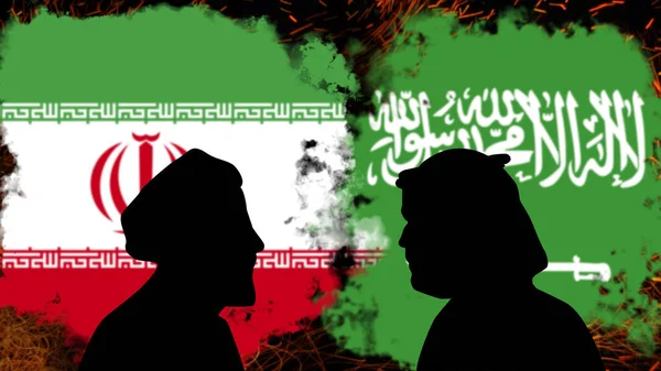 Conflict Tussen Iran Saoedi Arabië Brahim Reisi Discussie Met Mohammed — Stockfoto