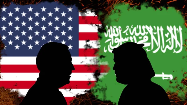 Konflikt Między Usa Arabią Saudyjską Dyskusja Joe Bidena Mohammedem Bin — Zdjęcie stockowe